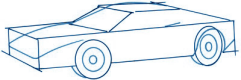 ÉTAPE 2 : Toit et roues du dessin de voiture