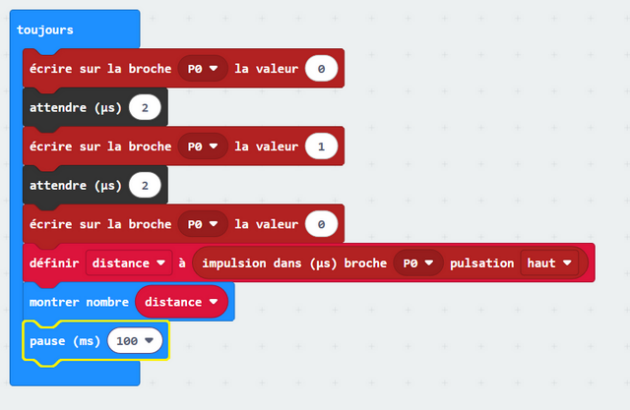 Programme « Distance » [Programmer la carte microbit]